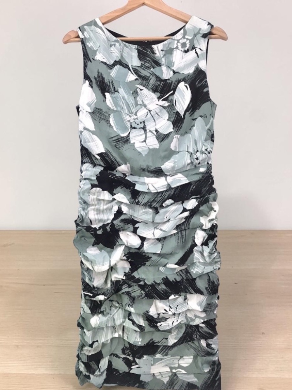 Coast Abstract Floral Ruched Sleeveless Dress